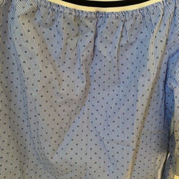 BLANK NYC Womens Size Medium Blouse Stars Stripes Off the Shoulder Lightweight - Picture 2 of 5